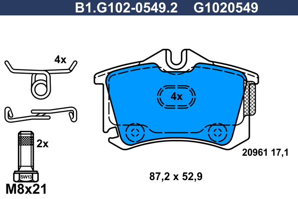 Remblokset Galfer B1.G102-0549.2