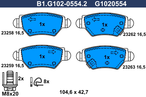 Remblokset Galfer B1.G102-0554.2