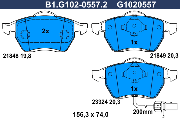 Remblokset Galfer B1.G102-0557.2