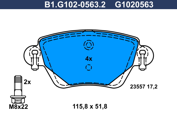 Remblokset Galfer B1.G102-0563.2