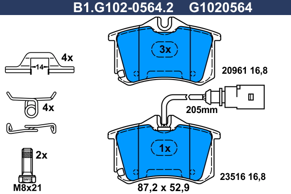 Remblokset Galfer B1.G102-0564.2