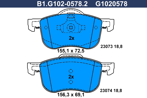 Remblokset Galfer B1.G102-0578.2