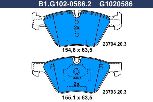 Remblokset Galfer B1.G102-0586.2