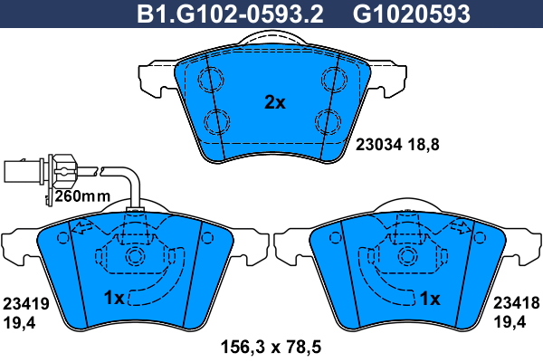 Remblokset Galfer B1.G102-0593.2