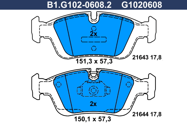 Remblokset Galfer B1.G102-0608.2