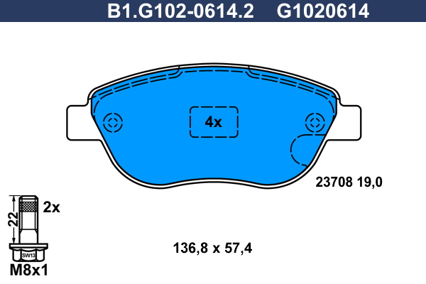 Remblokset Galfer B1.G102-0614.2