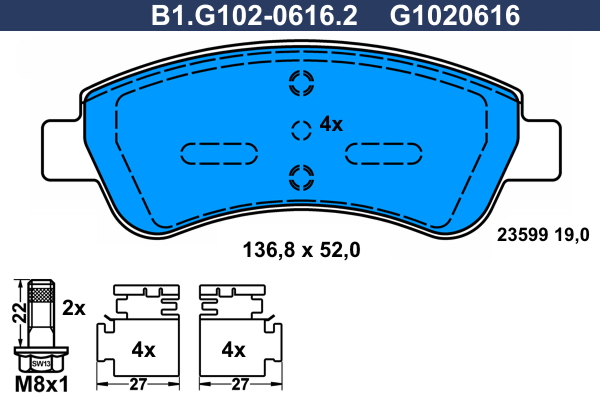 Remblokset Galfer B1.G102-0616.2