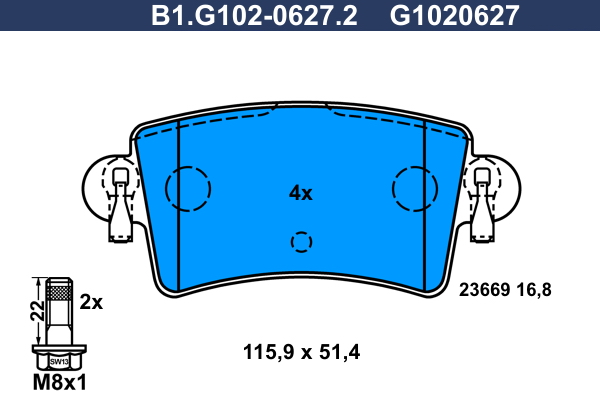 Remblokset Galfer B1.G102-0627.2