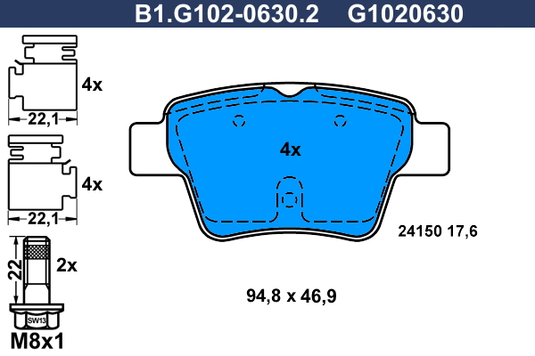 Remblokset Galfer B1.G102-0630.2