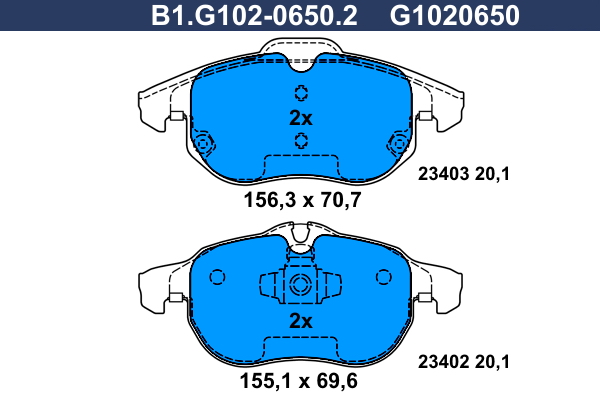 Remblokset Galfer B1.G102-0650.2