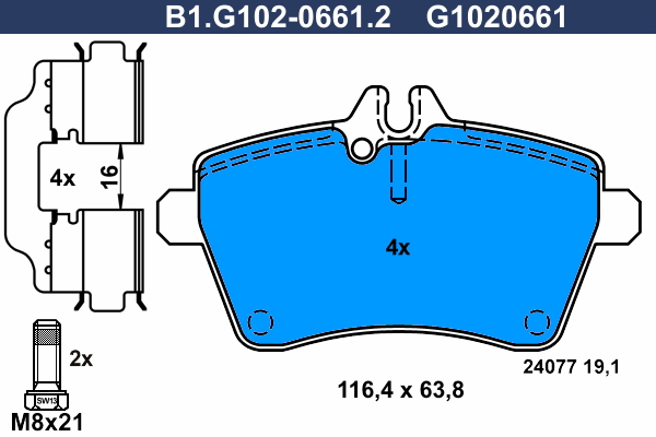 Remblokset Galfer B1.G102-0661.2