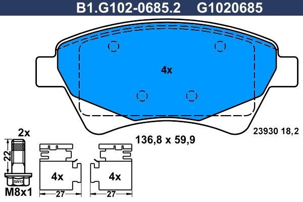 Remblokset Galfer B1.G102-0685.2