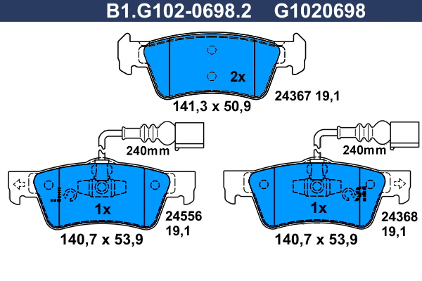 Remblokset Galfer B1.G102-0698.2