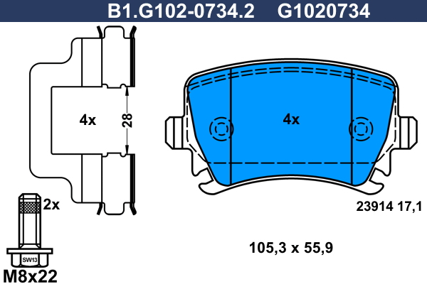 Remblokset Galfer B1.G102-0734.2