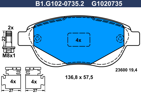 Remblokset Galfer B1.G102-0735.2