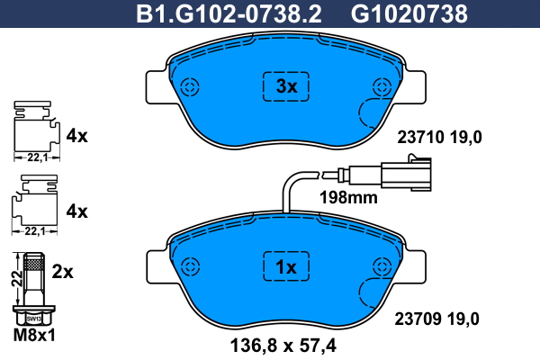 Remblokset Galfer B1.G102-0738.2