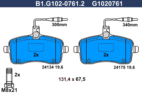 Remblokset Galfer B1.G102-0761.2