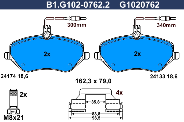 Remblokset Galfer B1.G102-0762.2