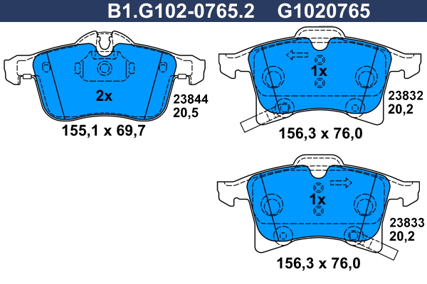 Remblokset Galfer B1.G102-0765.2