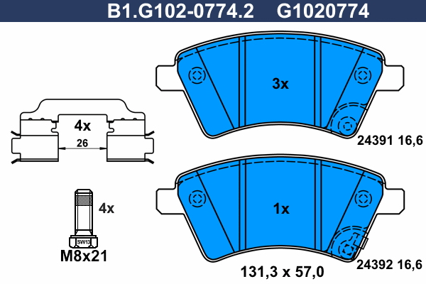 Remblokset Galfer B1.G102-0774.2