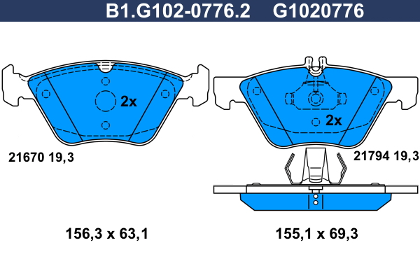 Remblokset Galfer B1.G102-0776.2