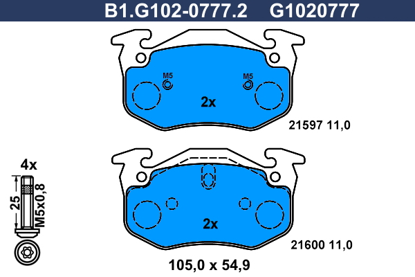 Remblokset Galfer B1.G102-0777.2