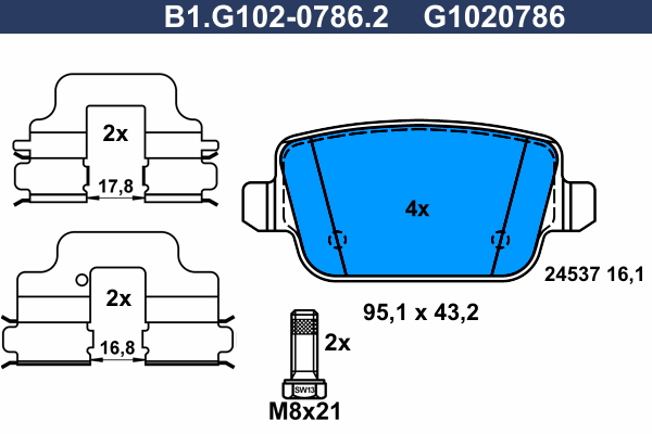 Remblokset Galfer B1.G102-0786.2