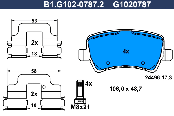 Remblokset Galfer B1.G102-0787.2