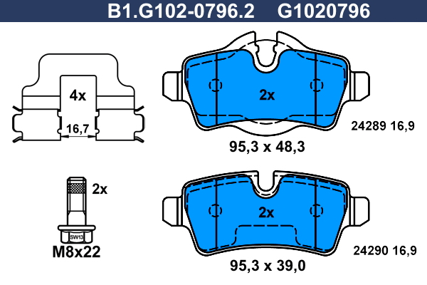 Remblokset Galfer B1.G102-0796.2