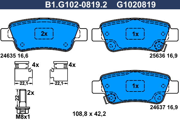 Remblokset Galfer B1.G102-0819.2