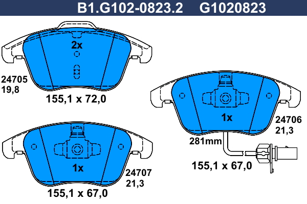 Remblokset Galfer B1.G102-0823.2