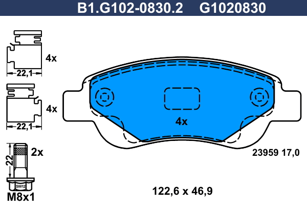 Remblokset Galfer B1.G102-0830.2