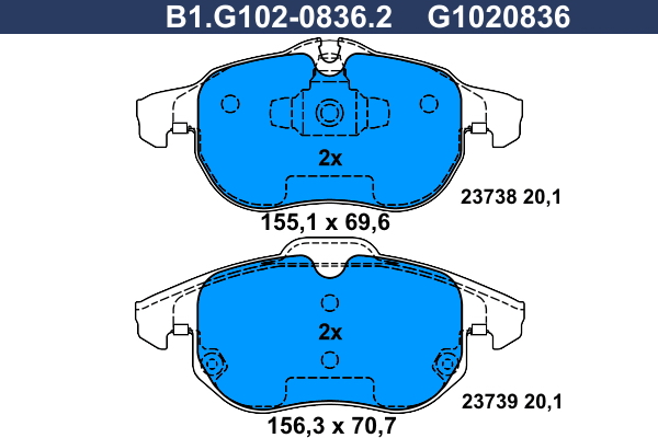 Remblokset Galfer B1.G102-0836.2