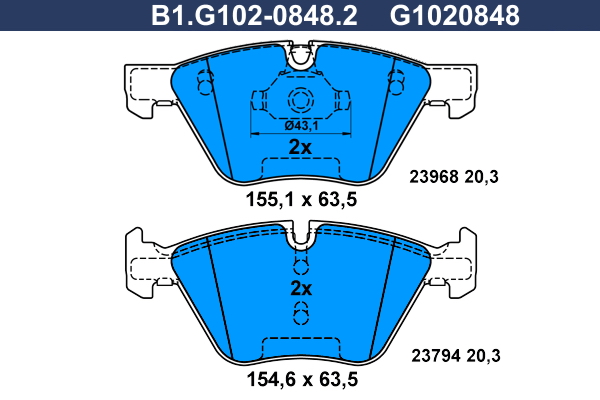 Remblokset Galfer B1.G102-0848.2