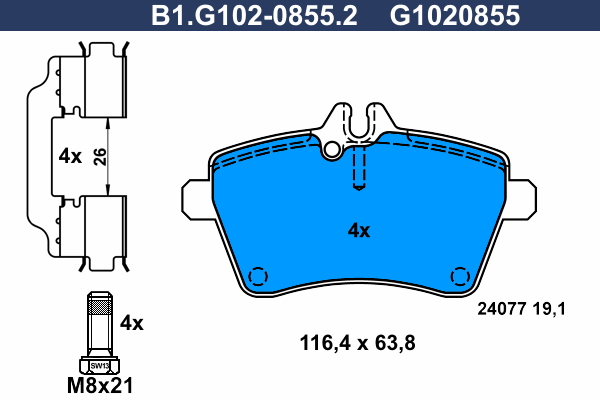 Remblokset Galfer B1.G102-0855.2