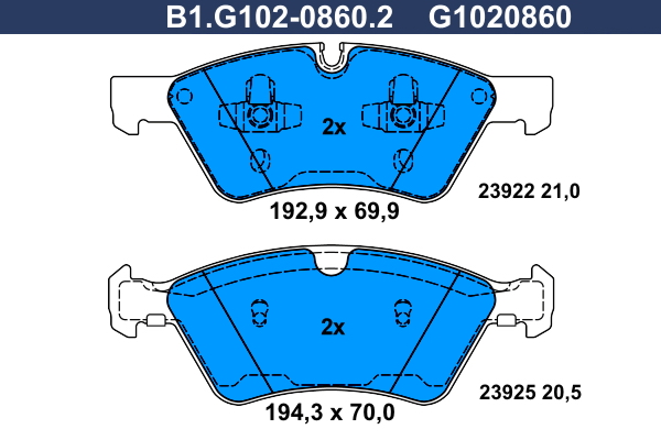 Remblokset Galfer B1.G102-0860.2