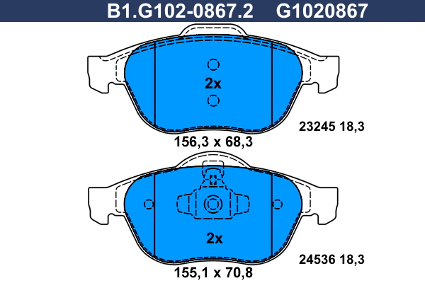 Remblokset Galfer B1.G102-0867.2