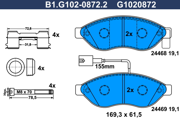 Remblokset Galfer B1.G102-0872.2