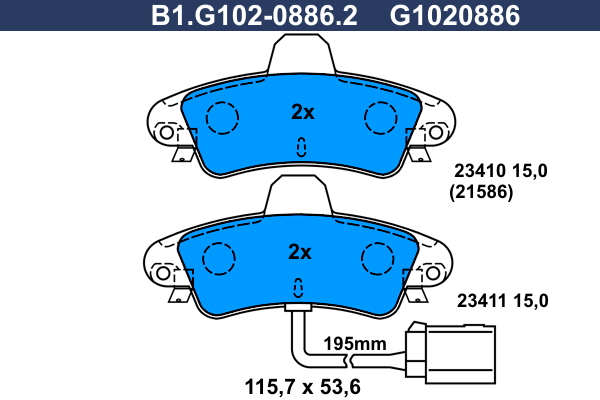 Remblokset Galfer B1.G102-0886.2