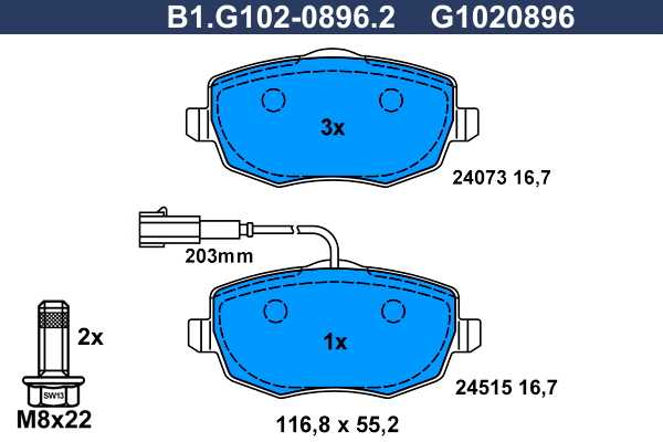 Remblokset Galfer B1.G102-0896.2