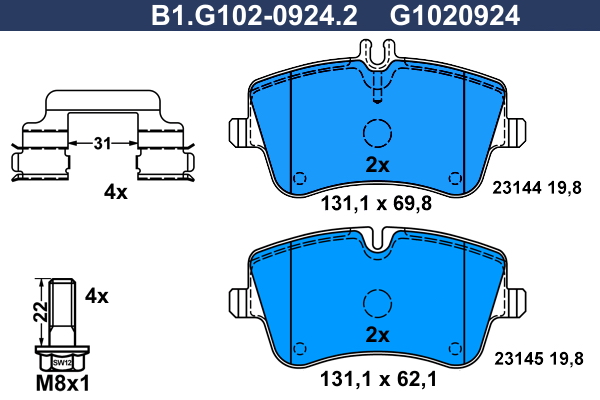 Remblokset Galfer B1.G102-0924.2