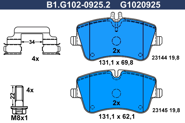 Remblokset Galfer B1.G102-0925.2