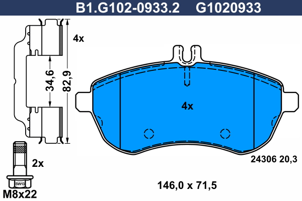 Remblokset Galfer B1.G102-0933.2