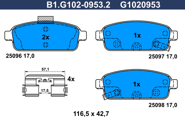 Remblokset Galfer B1.G102-0953.2