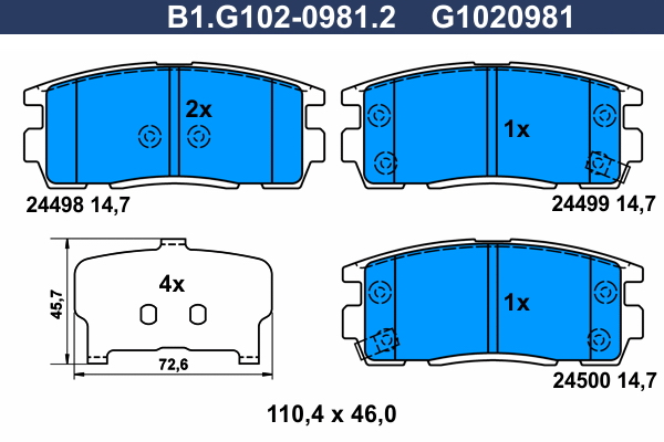 Remblokset Galfer B1.G102-0981.2