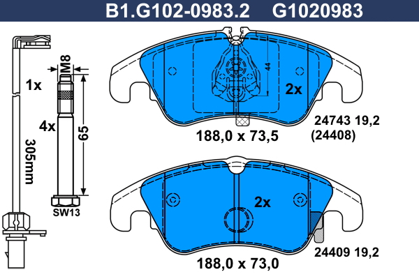 Remblokset Galfer B1.G102-0983.2