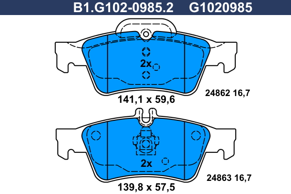 Remblokset Galfer B1.G102-0985.2