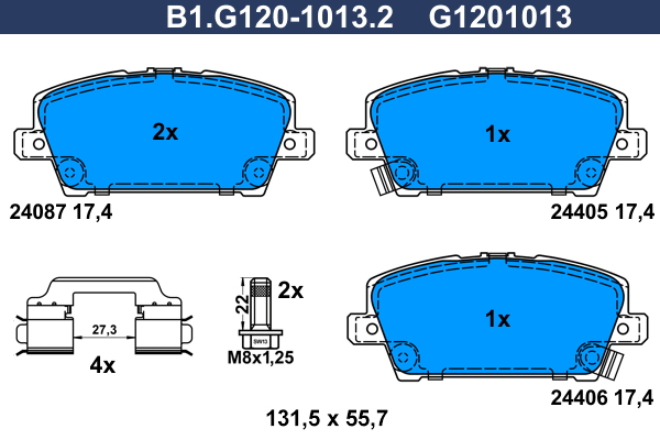 Remblokset Galfer B1.G120-1013.2