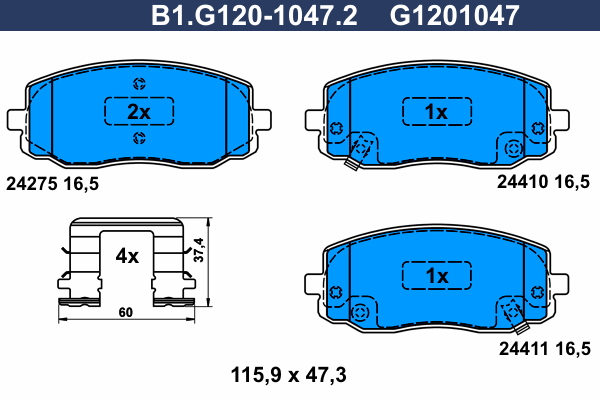 Remblokset Galfer B1.G120-1047.2