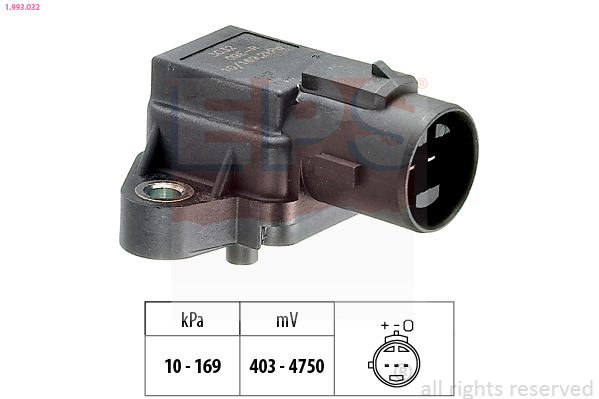 Inlaatdruk-/map sensor EPS 1.993.032